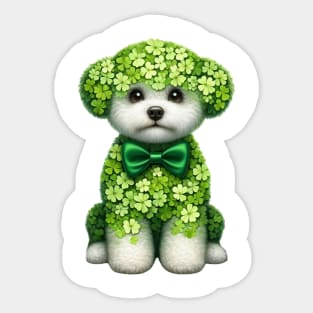 Clover Bichon Frise Dog St Patricks Day Sticker